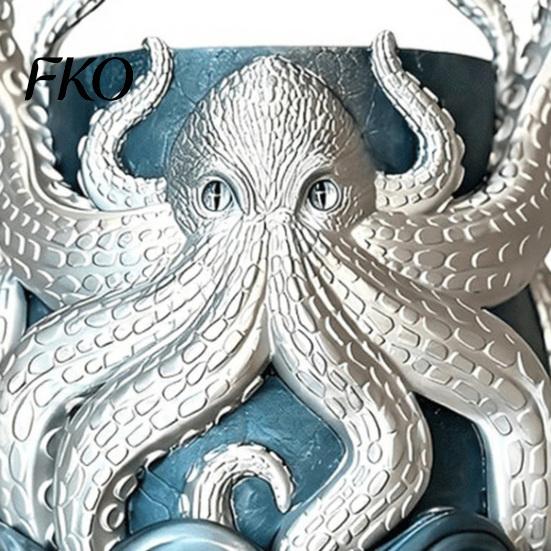 Decorative Desk Pen Holder 3D Printed Octopus Planter, Artistic Coastal Plant Pot, Small Foliage Herb Pot Container for Cactus, Succulents,