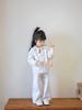 Girls' Pom-pom Knit Cardigan & Wide-leg Pants Set - Warm, Soft, and Fluffy for Autumn/Winter