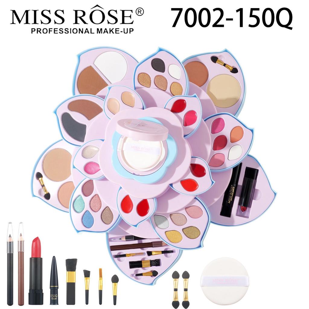 Σετ Παλέτα Μακιγιάζ Ματιών MISSROSE: Περιλαμβάνει Σκιά Ματιών, Lip Gloss, Κραγιόν, Ρουζ, Highlighter και Πούδρα Compact.