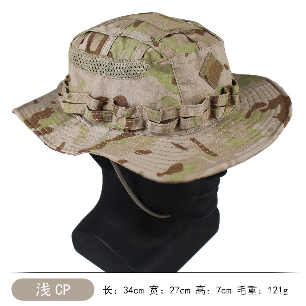 Tactical Camouflage Penny Hat Outdoor Jungle Mountaineering Fishing Fishing Hat Sun Protection Summer Shade Velcro Bucket Hat