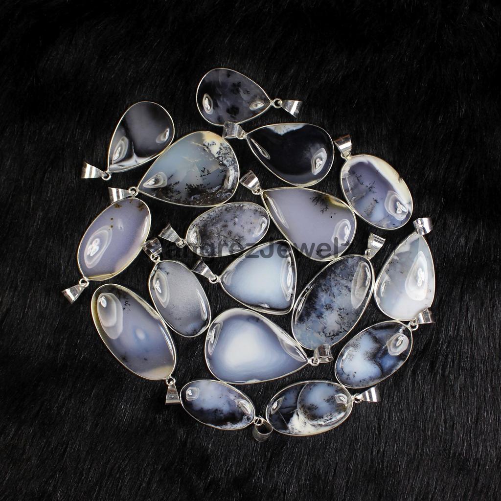Dendrite Opal Gemstone Pendant Jewelry Making For Silver Jewelry Supply Healing Crystal Pendant Necklace Gift For Her Wire Wrapping Pendant