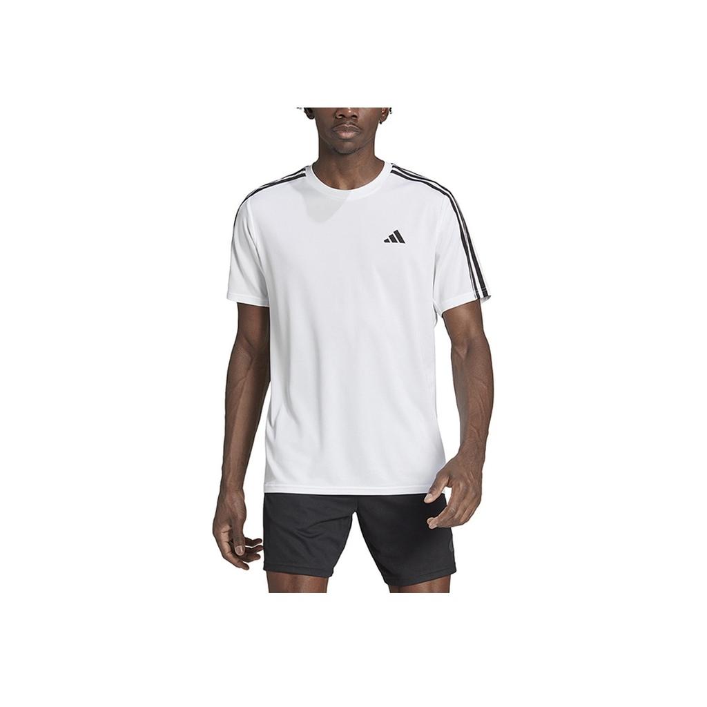 Adidas Three-Stripe Colorblock Crew Neck T-Shirt Men Tops White IB8151