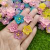 Glow In Dark 22mm Resin Glitter Cherry Blossoms Flower Flat Back Baby Flower Cabochons Resin Glitter Flower Slime Nail Art Charm