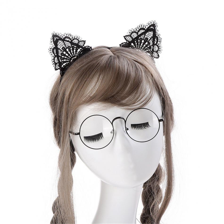 Adorable Rabbit Ear Lace Cat Headband for Makeup & Halloween