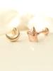 Minimalpiercing 14K Chubby Moon Star Piercing Earrings