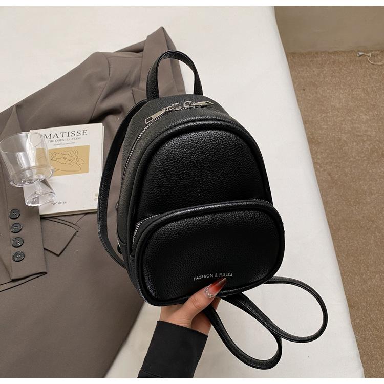 Fashion mini small bag women's new spring backpack simple texture travel small backpack
