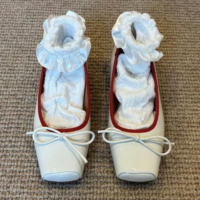 Patent Leather Fashion Mary Jane Shoes Women Pumps Shallow Women Shoes Bow Low Heel Elegant High Heels Female Zapatos De Mujer