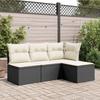 VidaXL Garden Stool with Cushion, Seat with Cover, Patio Furniture Balcony Terrace Backyard Outdoor, Black 366003