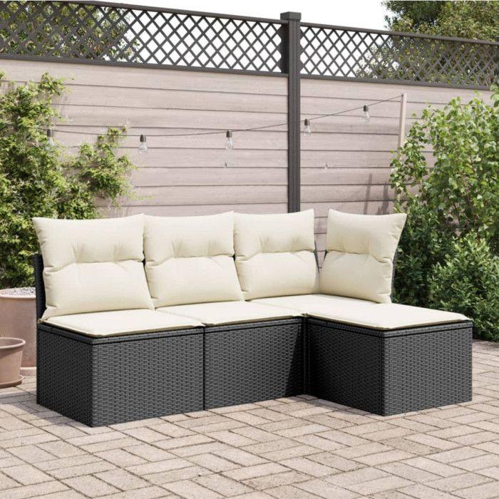 VidaXL Garden Stool with Cushion, Seat with Cover, Patio Furniture Balcony Terrace Backyard Outdoor, Black 366003