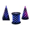 3Pcs 3D Printed Spiral Cone Figurine Impossible Passthrough Sculpture Vortex Thread Illusion Stress Relief Mini Spiral Pyramid Cylinder Fidget Toy
