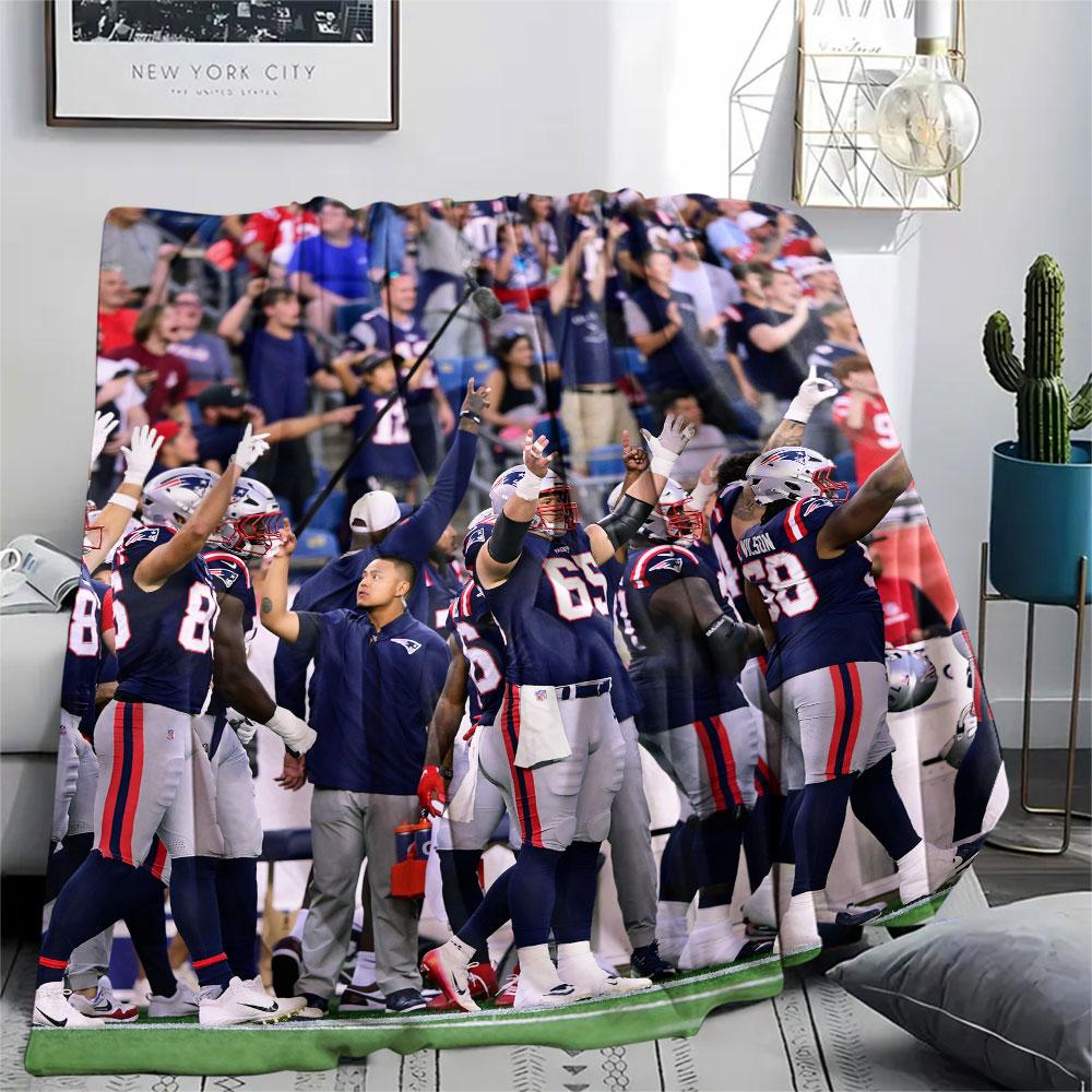 New England Patriots Players Printed Flannel Blanket, Soft Throw for Bedroom Sofa, Washable, Fan Merchandise, Great Gift.