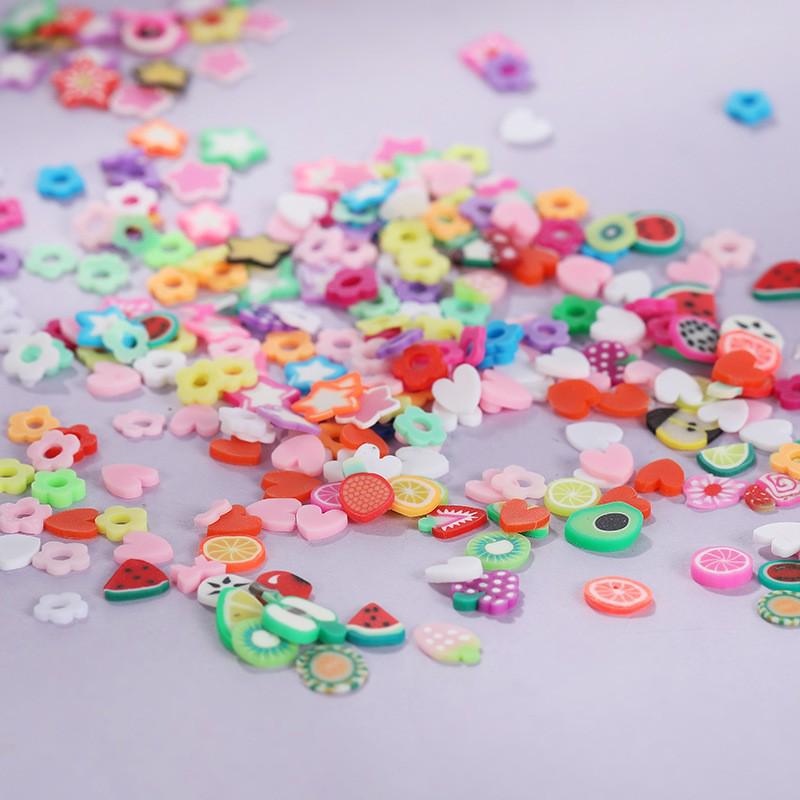 Cartoon Polymer Clay Slices: Butterfly, Flower, Moon Shapes for DIY Nail Art Accessories.