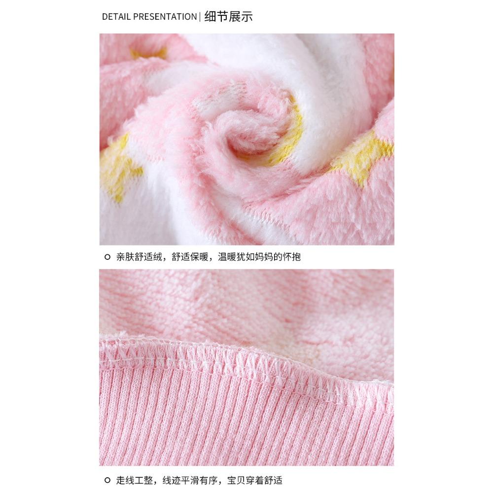 Kids Pajamas Set Winter Boys Girls Fleece Thickened Flannel Warm Baby Loungewear Children Sleepwear