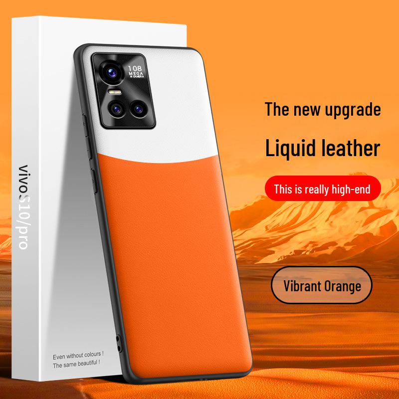 Anti-fall, Anti-fouling Liquid Leather Phone Case for Vivo S10, One-piece Protective Cover Available.