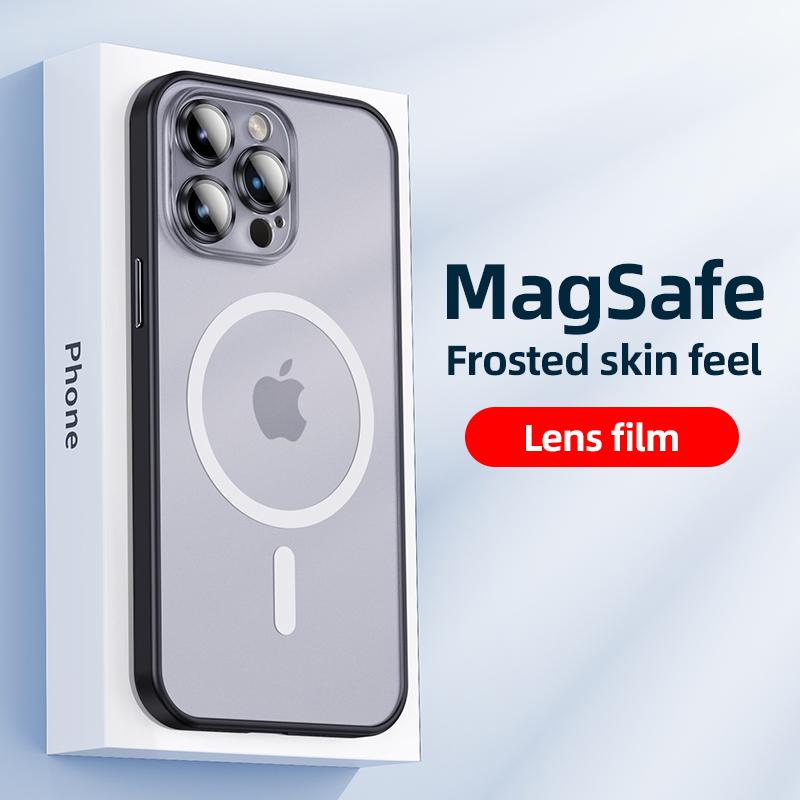

Роскошный чехол для телефона с беспроводным зарядным устройством для Iphone 14 13 12 11 Pro Max, защита объектива Magsafe, магнитный чехол для телефона Fundas Coque