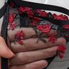 High-Quality Black Embroidered Lingerie Set with Steel Ring