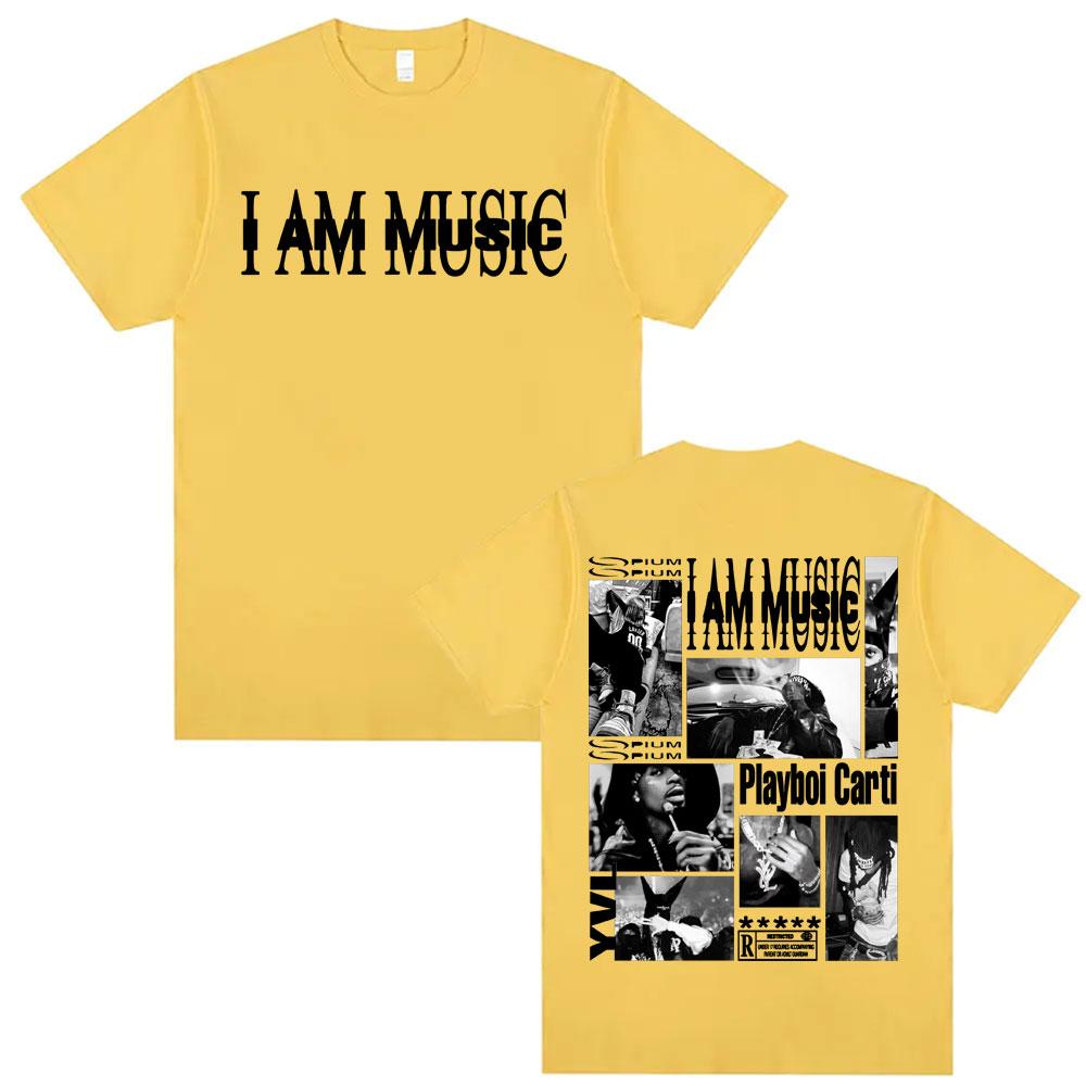 Rapper Playboi Carti I AM MUSIC Tričko s logem alba pro muže Módní Gotické Hip Hop Street Trička Unisex Letní Kulatý výstřih Topy Trička