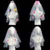 Flower Studded Bridal Veil for Bride To Be Gift, Bridal Shower, Wedding Veil