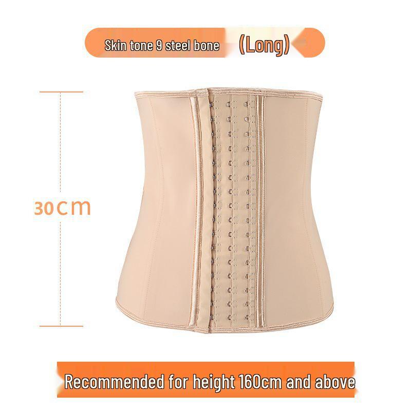 Латексный корсет для талии - Резиновый корсет с 9 стальными косточками для формирования фигуры, 24 см/30 см. L