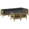 VidaXL Salon de jardin 7 pcs avec coussins bois de pin imprégné 3299499