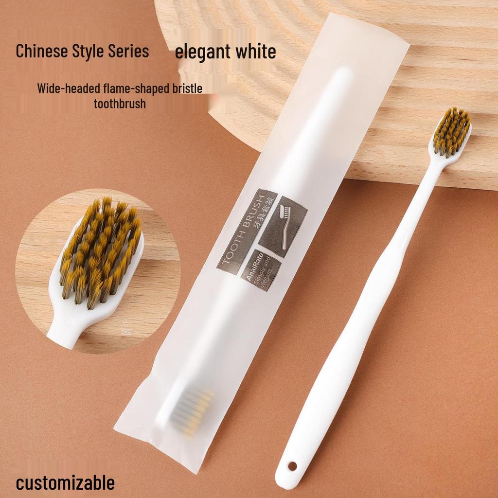 Chinese Style Soft Bristle Toothbrush & Toothpaste Set - High-End Disposable Toiletries