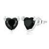 WOSTU Classic 100% 925 Sterling Silver Devil Heart Ear Studs Earrings Exquisite Black Zircon Earrings Fine Anniversary Jewelry