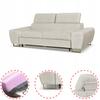 Sofa Couch Bosso Living Room Family Furniture Beige Velvet Recliner Headrest