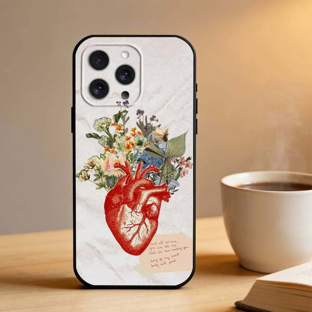 Medical Art Medicine Collage Phone Case For iPhone 16,15,14,13,12,17,Pro Max,Plus Silicone Black Case