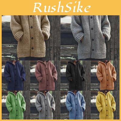 Super kuschelige Strick-Cardigans mit Kapuze für Damen, Pullover, Winterjacke