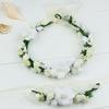 S160707 Artificial Flower Hairband And Bracelet Set Fabric Material For Women And Girls