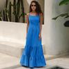 New Summer Sexy Backless Cake Skirt Seaside Vacation Strap Trousers Suspender Dress European and American Women's Clothing