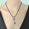 Trendy Heart Key Necklace: Women's Leather Rope Chain Pendant