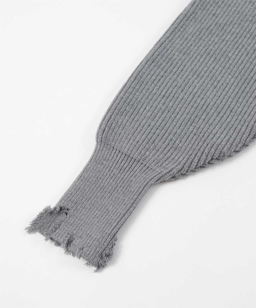 miette Distressed Knit Pullover REXX1080 Free Size Black Half-Zip Women's