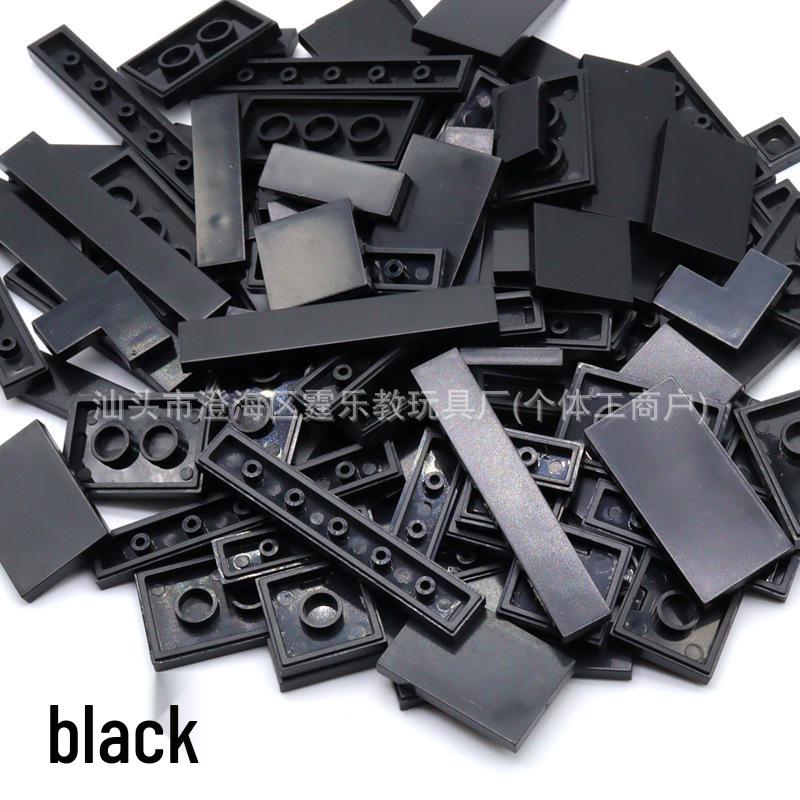 100-Piece Smooth Flat LEGO-Compatible Brick Cover Panel Kit 100 Pieces Mixed чёрный