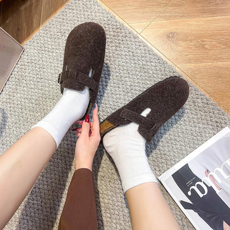 

A268 искусственная шерстяная шерсть теплая ленивая сумка голова пряжка-одно слово с пушистой толстой подошвой 43