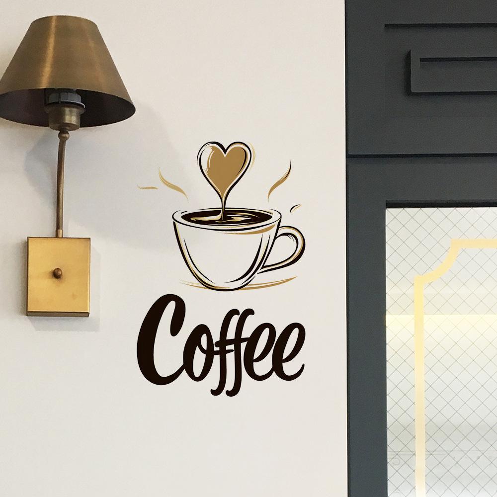 Selbstklebende Kaffee-Wandaufkleber für Arbeitszimmer Heimdekoration