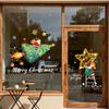 Santa Claus Holiday Window Cling Stickers: Christmas Atmosphere Decoration for Glass Doors