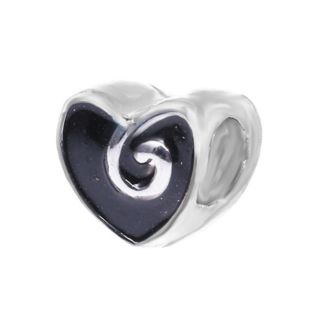 4pcs Sale Romantic Style Enamel Love Heart Charms Beads Fit Original Bracelets Necklaces For Women Girlfriend Jewelry Making