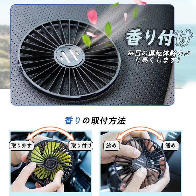 Kwak's Car Fan, Car Fan, 3 Levels of Air Flow Adjustment, Rotation, Adjustable Angle,