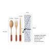 Japanese Korean Wooden Spoon & Chopsticks Set - Portable Tableware for Soup, Rice, and Serving.