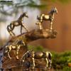 Statuette in ottone massiccio con coda lunga, miniature, ornamenti Feng Shui, animali dello zodiaco in rame, mini decorazioni da tavolo, artigianato