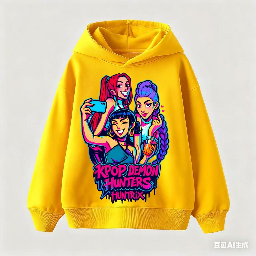 Children's Hoodie Kpop Demon Hunter Saja Boys Children-Hoodie Harajuku Boys Girls Pullover Tops