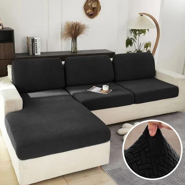 Elastic Sofa Cover Solid Sofa Seat Cover Grey Washable Seat Cushion Cover Furniture Protector Sectional