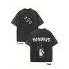 European Sizes Men'S T-Shirt Made of Washed, Featuring a Retro Design. It Includes Printed Patterns And a Round Neck with Letter Prints