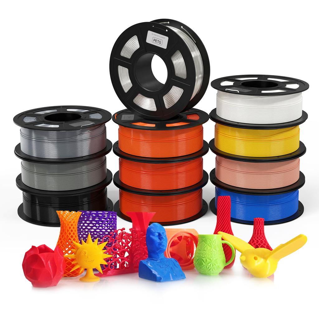 PETG Filament 1.75mm 3D Printer Filament 1kg(2.2lbs) Higher Toughness 3D Printing Filament Compatible with Most of FDM