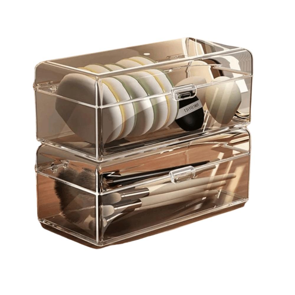 Acrylic Makeup Sponges Organizer Clear Cosmetic Tools Storage Case Portable Puff Storage Case