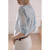 Women's Summer Seven Split Sleeve Fresh Thin Age-Defying Blouse Simple Commuter Button Top