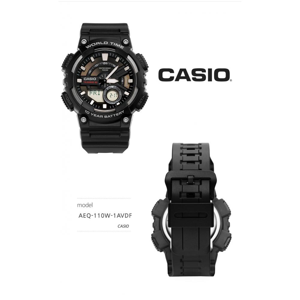 Casio Aeq 110w 1avdf  Aeq 110w 1a  Analog Digital SportS Soldier Telememo Herrenuhr aus Urethan