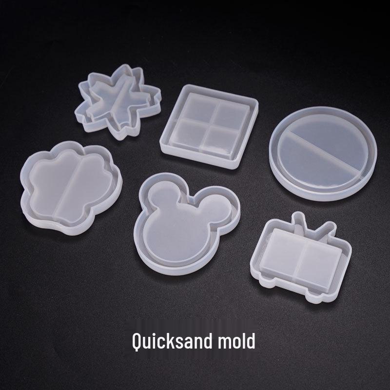 Poppy DIY Snowflake Bear Paw Resin Mold Ornament Square Flowing Sand Mold