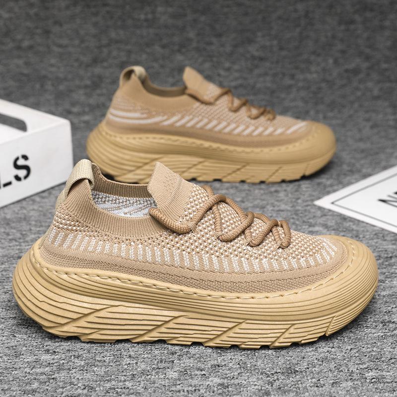 Meshschuhe Herren Herbst neu atmungsaktiv Fly-Knit Socken Schuhe Herren lässig vielseitig Sport Laufschuhe Plateau Meshschuhe